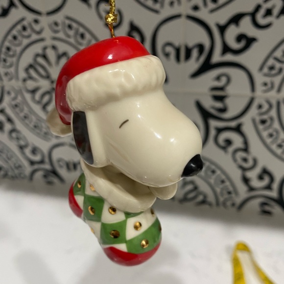 Lenox Peanuts Snoopy & Woodstock in Stocking Christmas Ornament - Picture 2 of 6